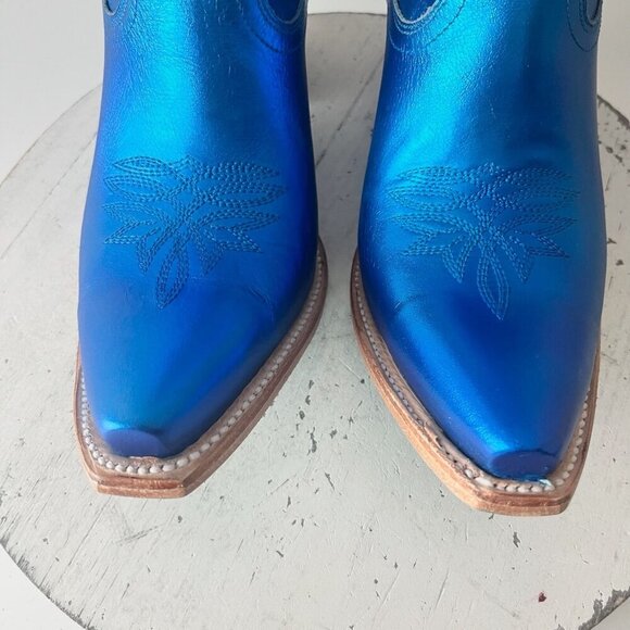Lane SMOKESHOW Womens Cowboy Bootie 8.5 Blue Western Cowgirl Short Ankle Boots - Picture 6 of 11